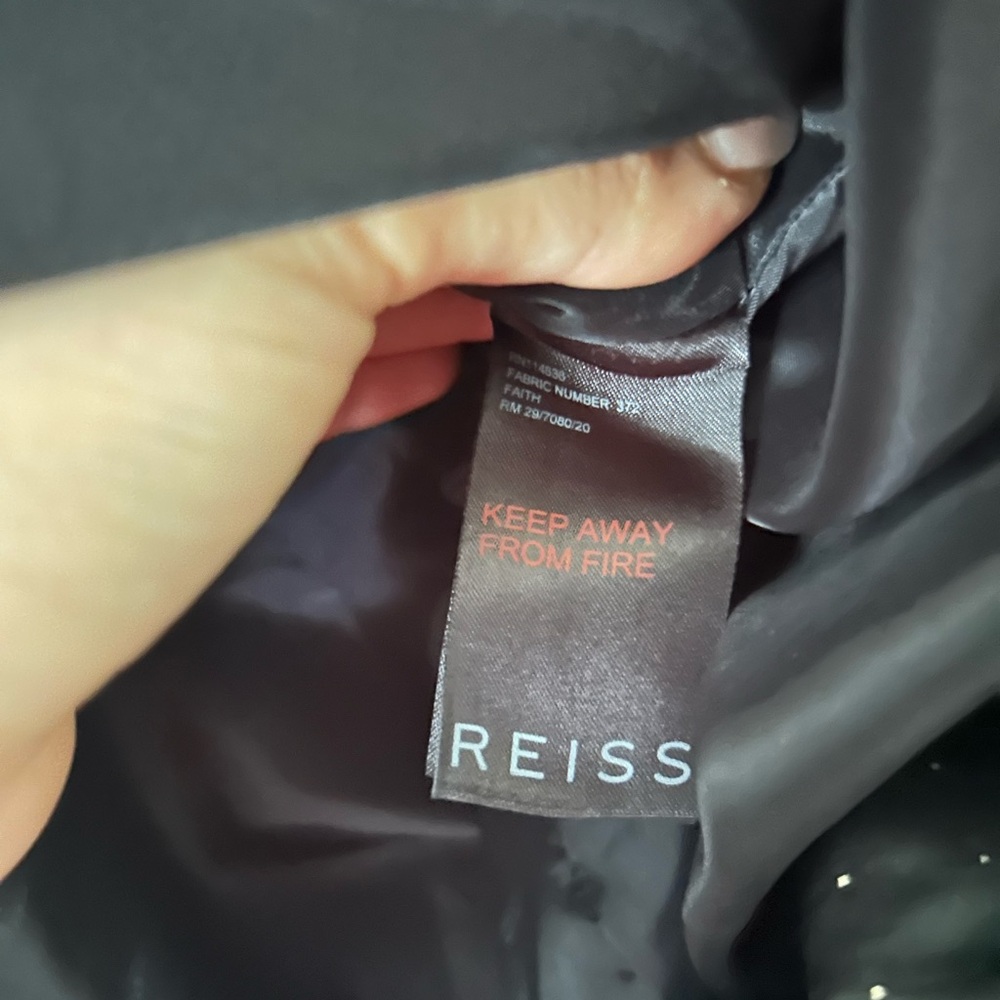 Reiss Faith Black Bubble Polka Dot Mini Cocktail Dress - Size 2 - Picture 7 of 10